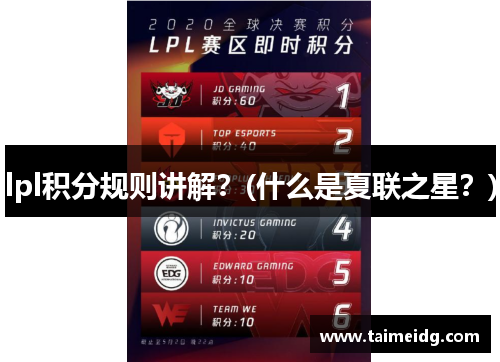 lpl积分规则讲解？(什么是夏联之星？)